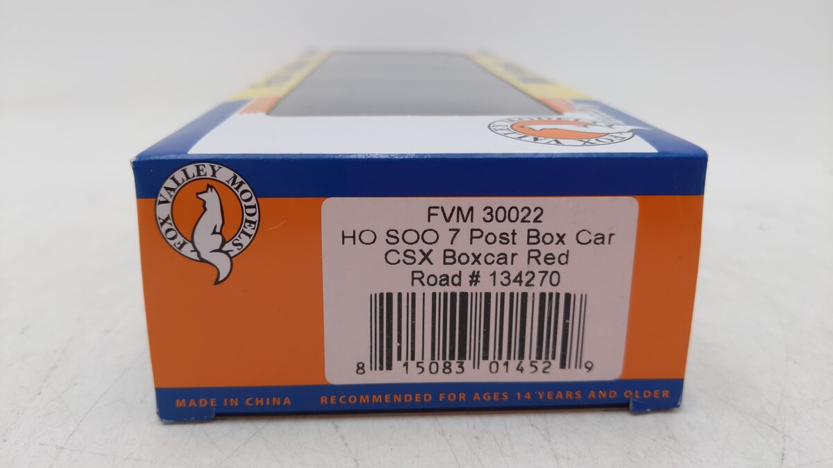 Fox Valley Models 30022 HO Scale CSX 7 Post Box Car #134270