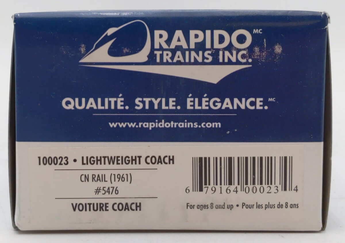Rapido Trains 100023 HO Scale Canadian National Lightweight Voiture Coach #5476 MT/Box