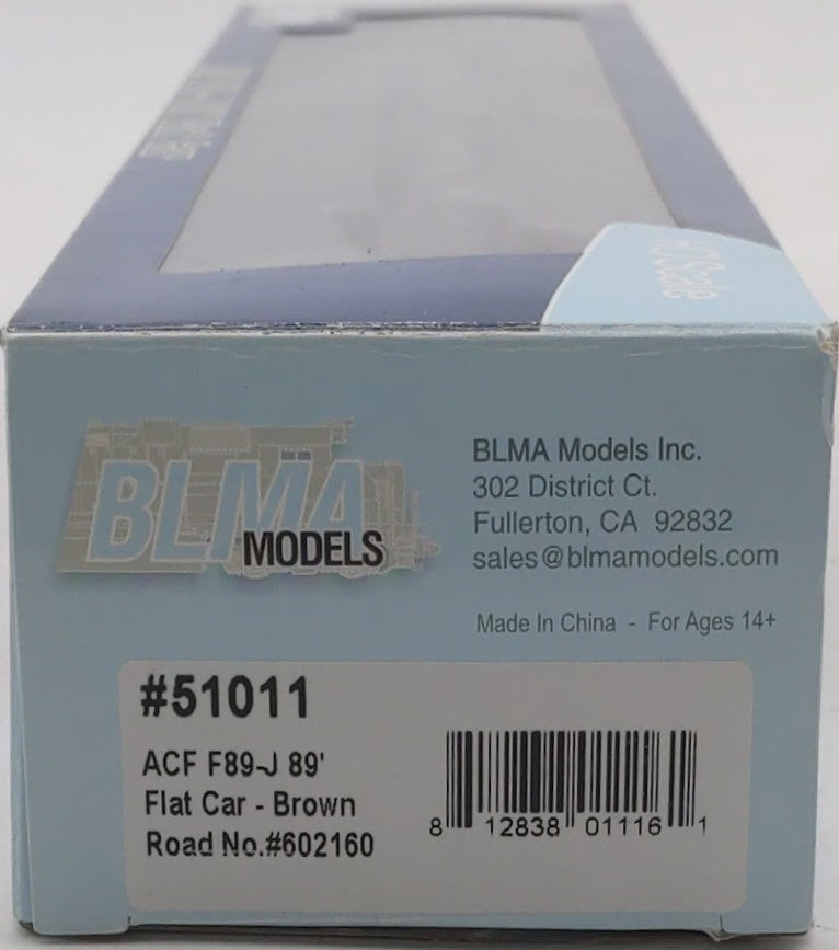 BLMA Models 51011 Ho ACF F89-J 89' Flat Car TTX 602160