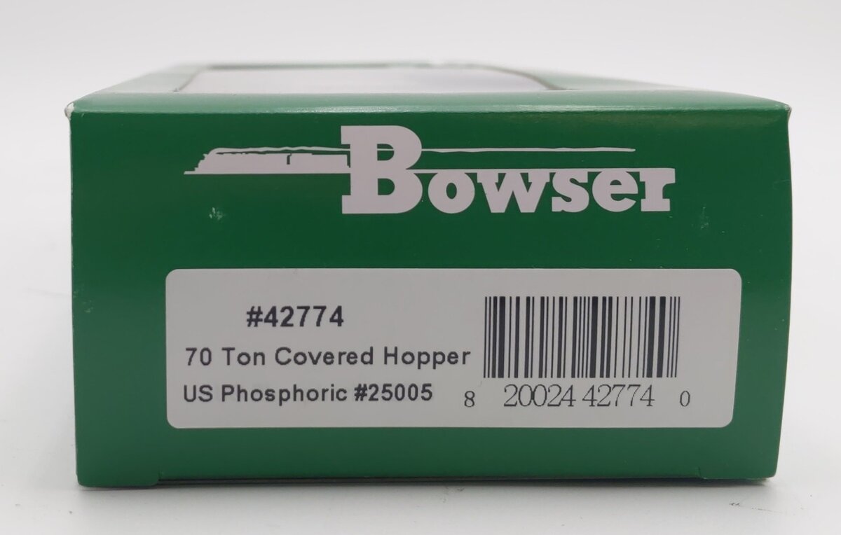 Bowser 42774 HO US Phosphoric Products 70-Ton 2-Bay Covered Hopper RTR #25005
