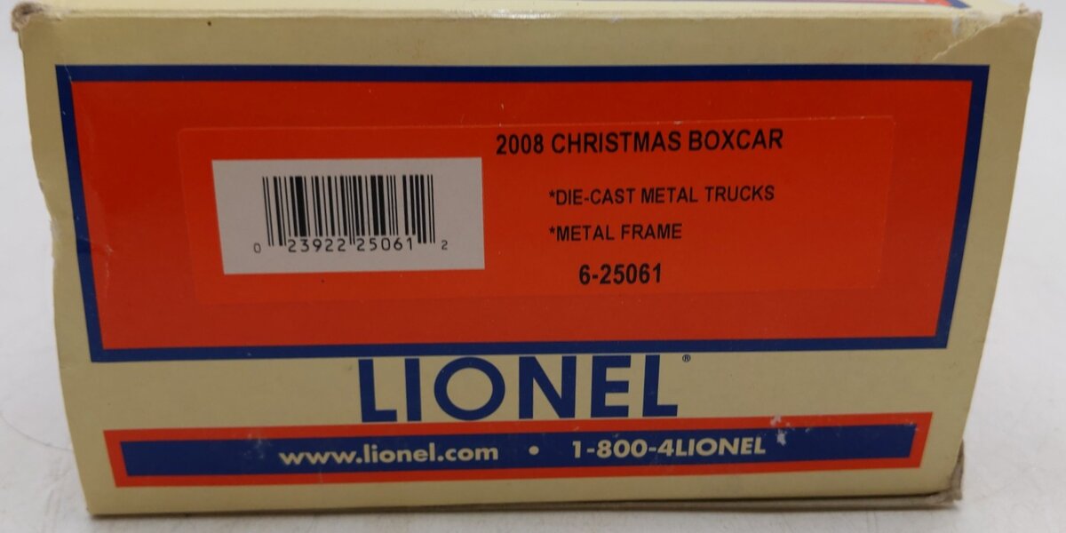 Lionel 6-25061 O Gauge 2008 Christmas Boxcar #2008 LN/Box