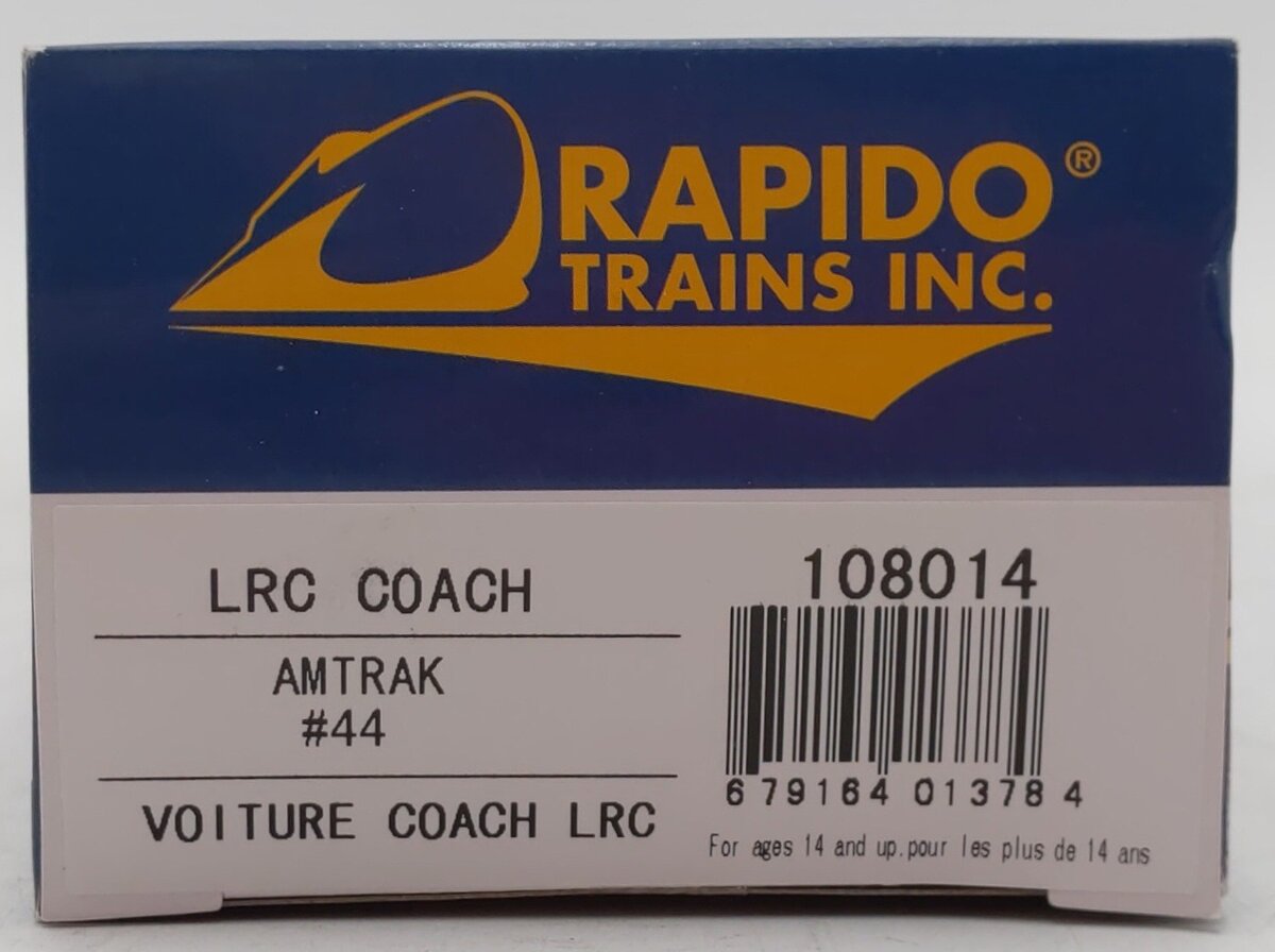Rapido Trains 108014 HO Amtrak Super Continental Line(TM) LRC Coach Car #44