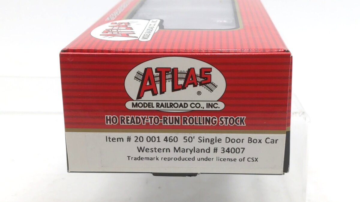 Atlas 20001460 HO Scale Western Maryland 50' Single Door Boxcar #34007