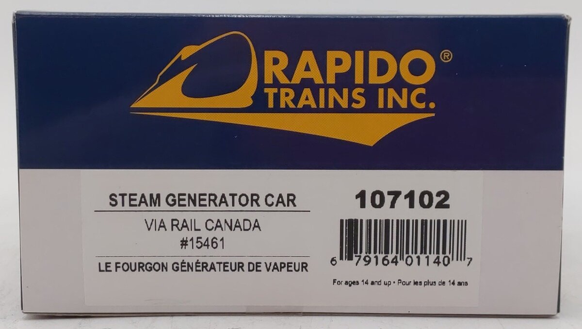 Rapido Trains 107102 HO VIA Rail Canada The Steam Generator Car #15461