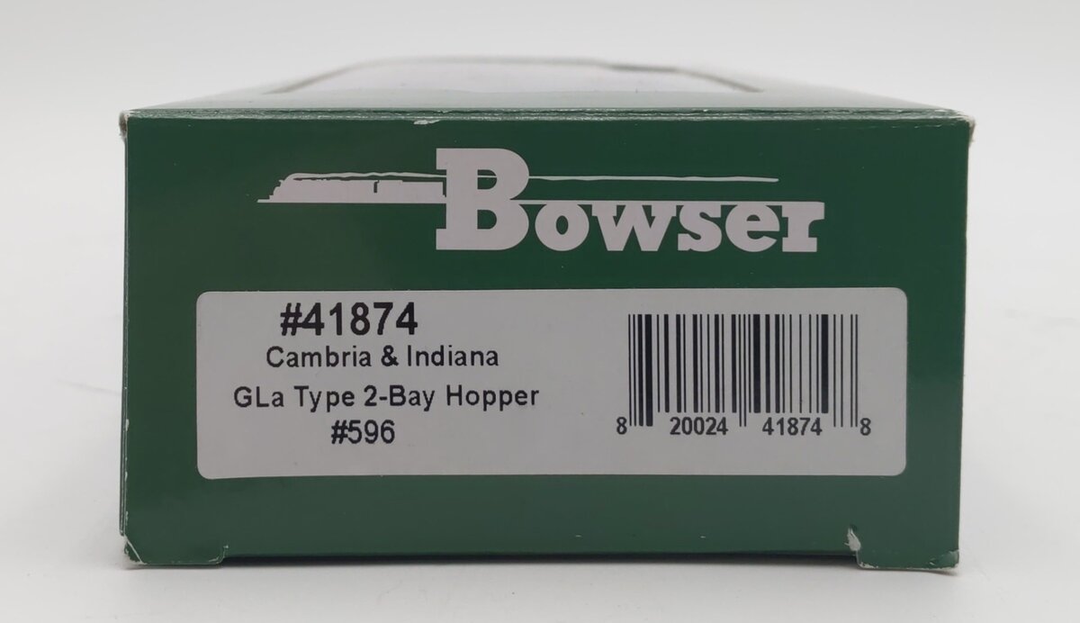 Bowser 41874 HO Cambria & Indiana GLa 2 Bay Hopper Car #596
