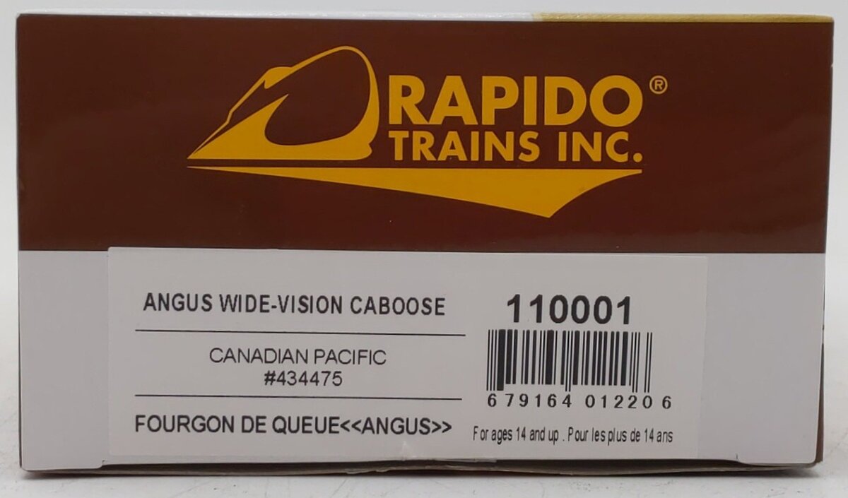 Rapido Trains 110001 HO Canadian Pacific Wide-Vision Caboose #434475