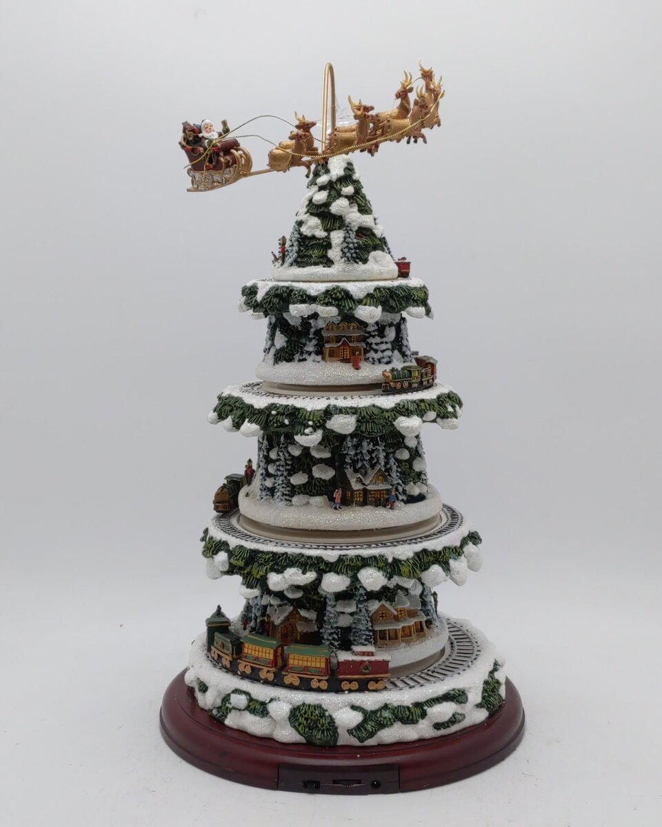 Thomas Kinkade Wonderland Express Animated Tabletop Christmas Tree VG