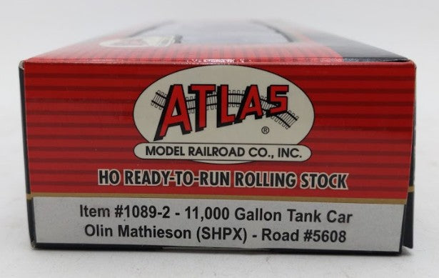 Atlas 1089-2 HO Scale Olin Mathieson S.H.P.X. 11,000 Gallon Tank Car #5608 MT/Box
