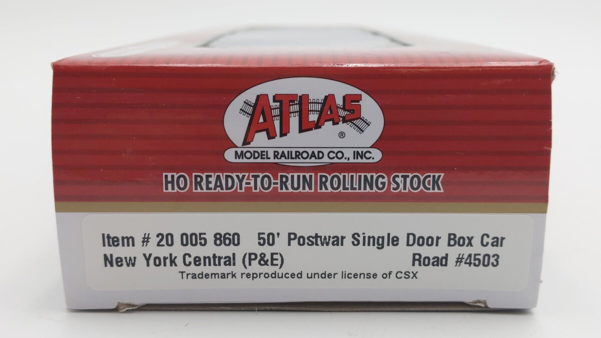 Atlas 20005860 HO NYC P&E 50' Single Door Postwar Boxcar Standard DC #4503
