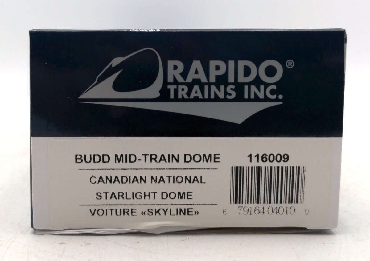 Rapido Trains 116009 HO Canadian National Budd Mid-Train Dome Starlight Dome