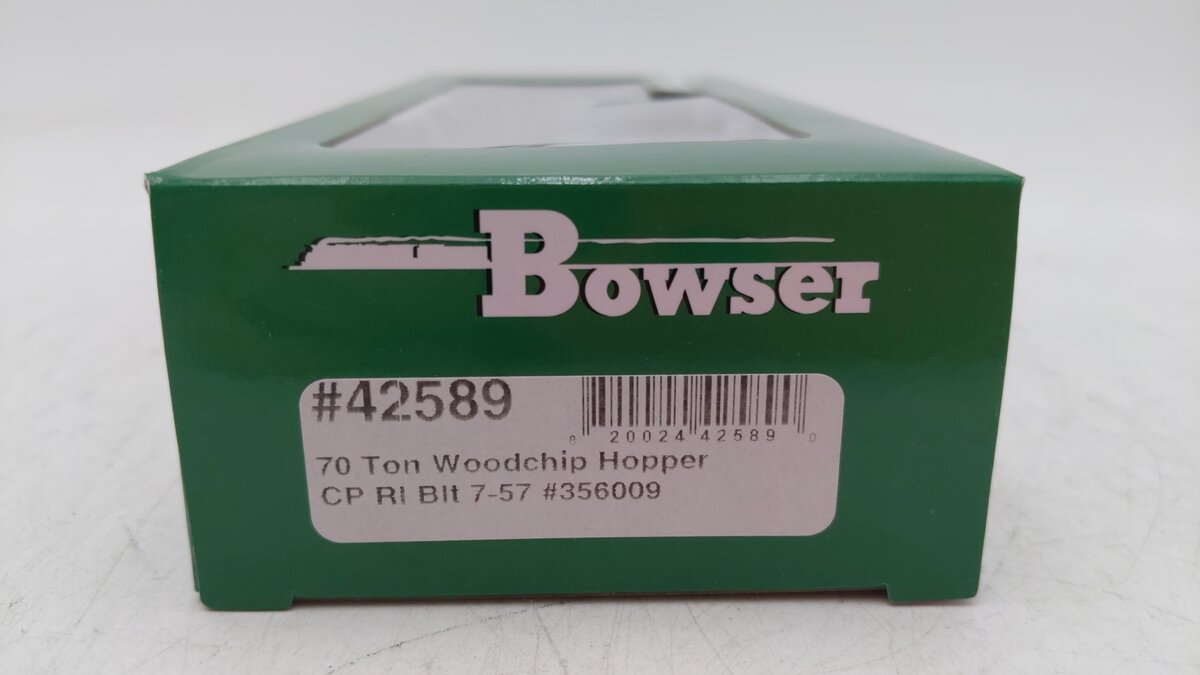 Bowser 42589 HO CP RI Blt 7-57 70 Ton Woodchip Hopper #356009 LN/Box