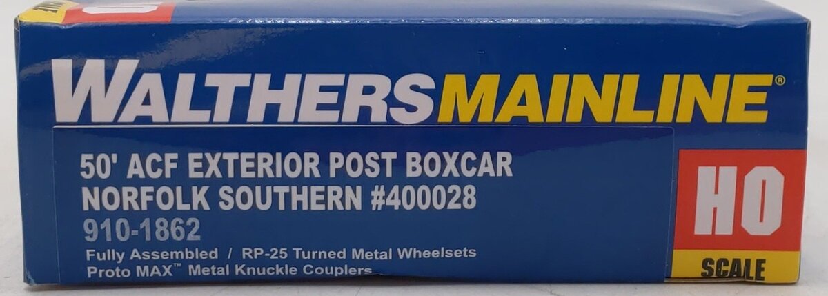 Walthers 910-1862 HO Norfolk Southern RTR 50' ACF Exterior Post Boxcar #400028