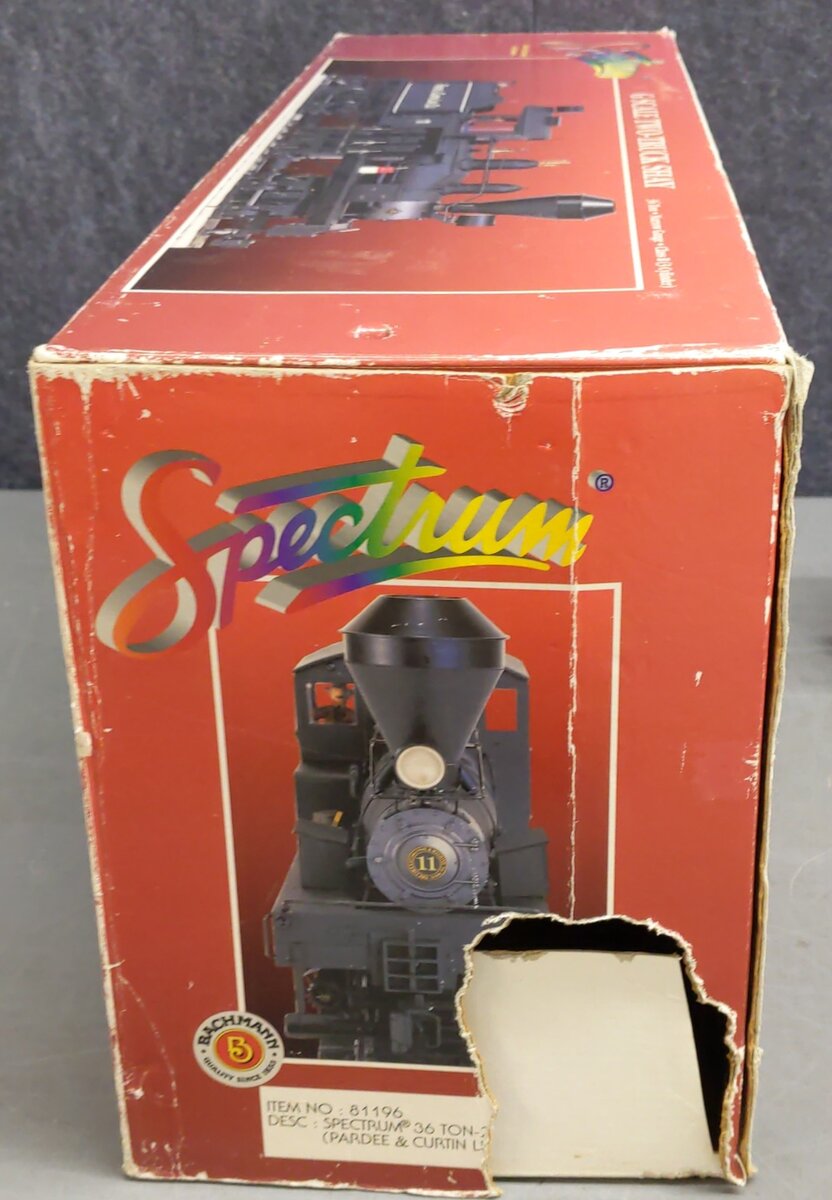 Bachmann 81196 G Pardee & Curtin Lumber Co. 2-Truck Shay Steam Locomotive #11 EX/Box