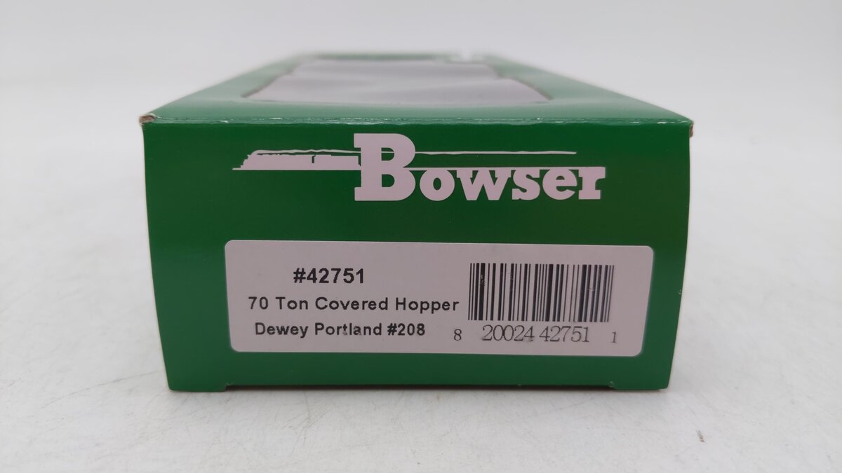 Bowser 42751 Ho Dewey Portland 70t 2-Bay Covered Hopper #208