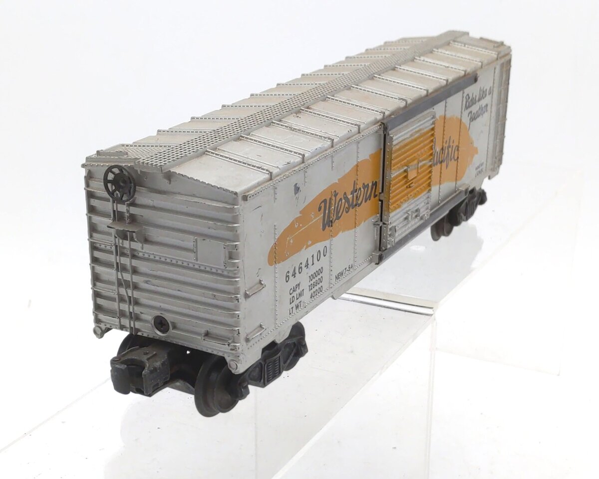 Lionel 6464-100 Vintage O Western Pacific Boxcar - Type IV w/Long Orange Feather VG