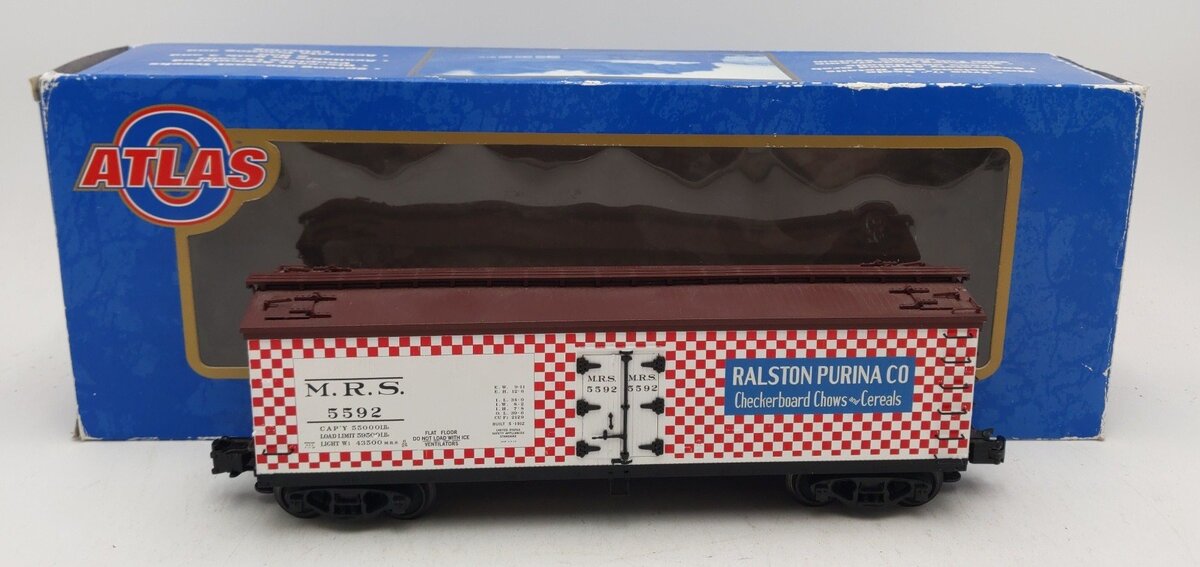 Atlas 6707-2 O Gauge Ralston Purina Refrigerator Car #5592 (3 Rail) LN/Box