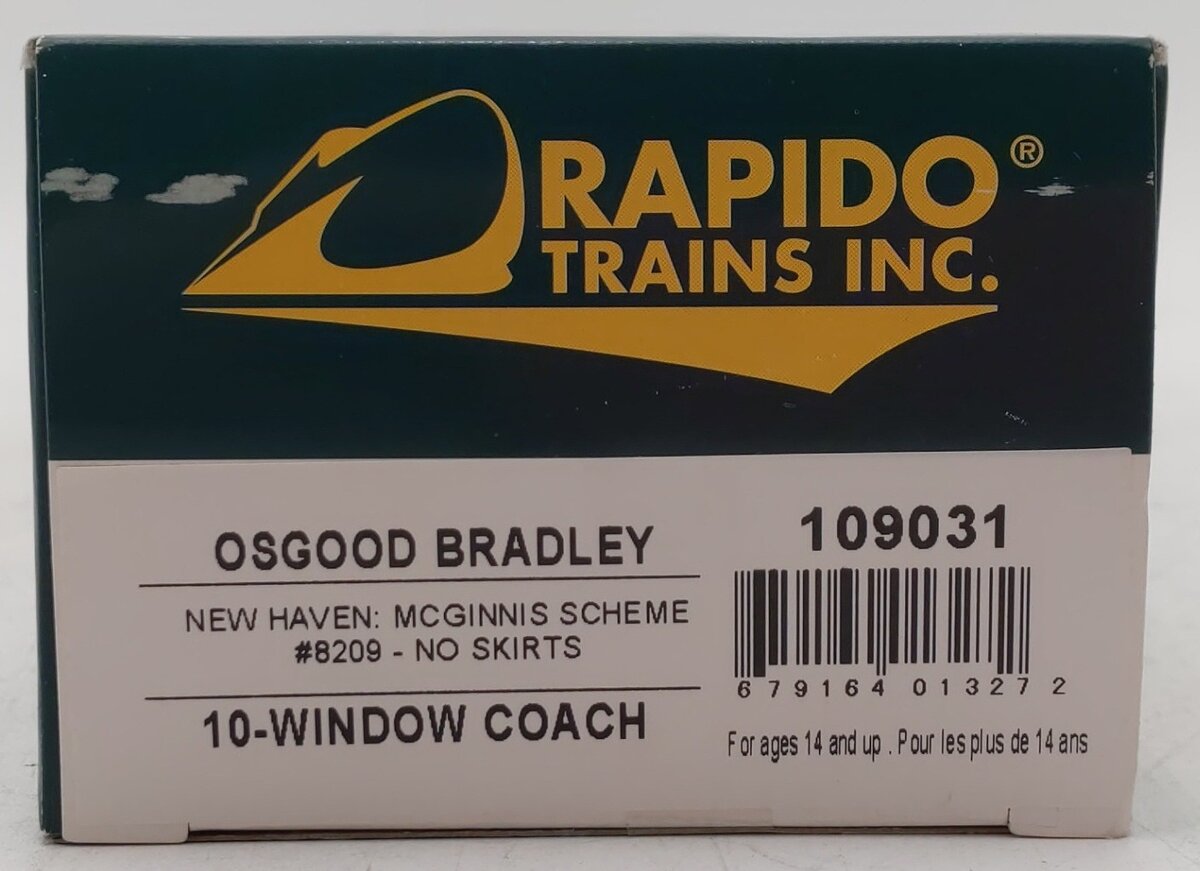 Rapido Trains 109031 HO New Haven 10-Window Coach #8209