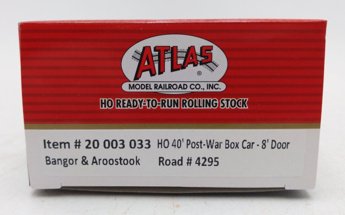 Atlas 20003033 HO Bangor & Aroostook 40' Postwar Boxcar #4295