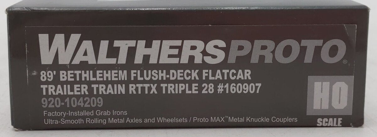 Walthers 920-104209 HO RTTX 89' Bethlehem Flush-Deck Flatcar #160907