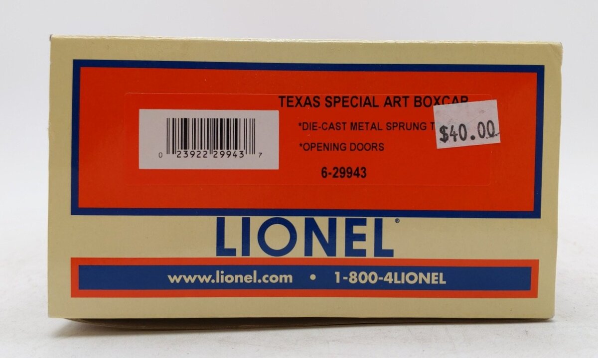 Lionel 6-29943 O Gauge Texas Special RR Art Boxcar LN/Box