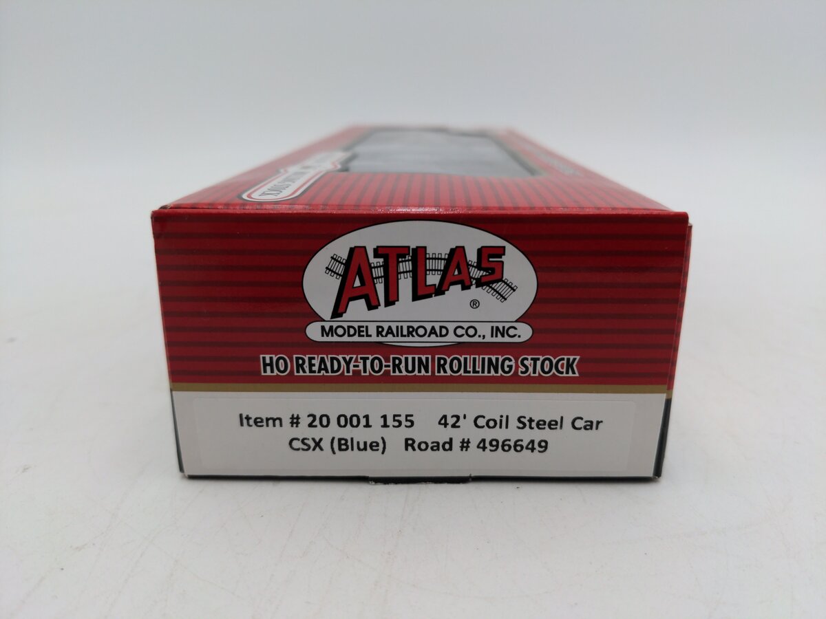 Atlas 20001155 HO Scale Ready-to-Run 42' Fishbelly Coil Car - CSX Blue #496649