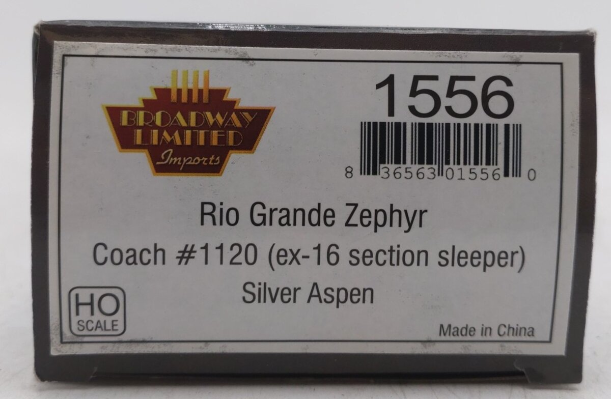 Broadway Limited 1556 HO Denver & Rio Grande Western Zephyr Budd Coach #1120