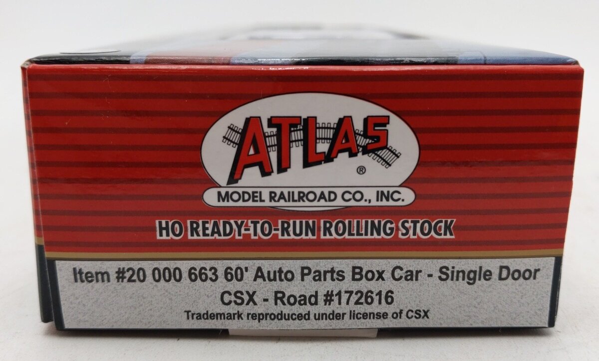 Atlas 20000663 HO Scale CSX 60' Auto Parts Boxcar #172616