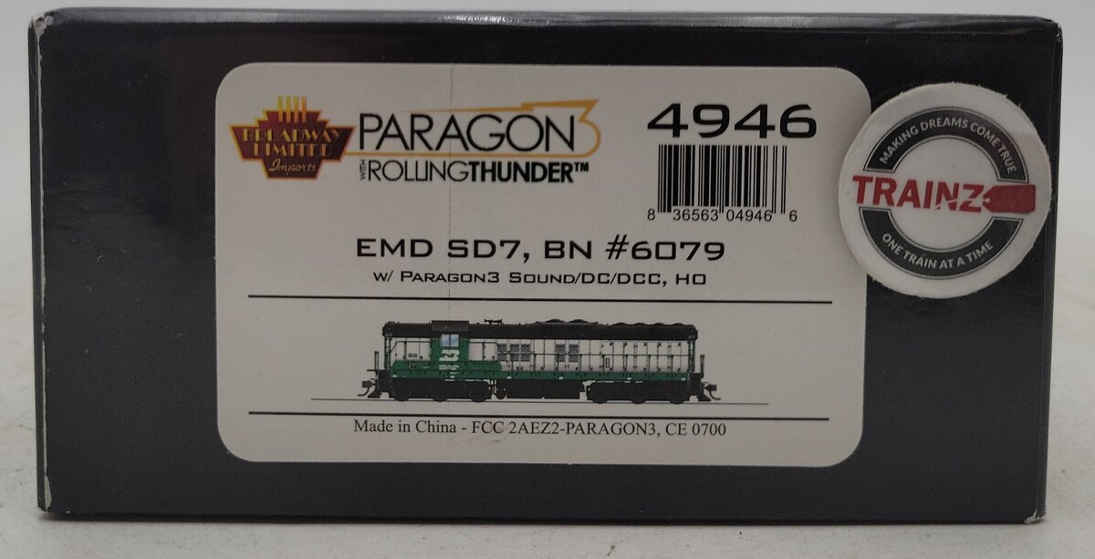Broadway Limited 4946 HO Burlington Northern EMD SD-7 Diesel Engine #6079 EX/Box