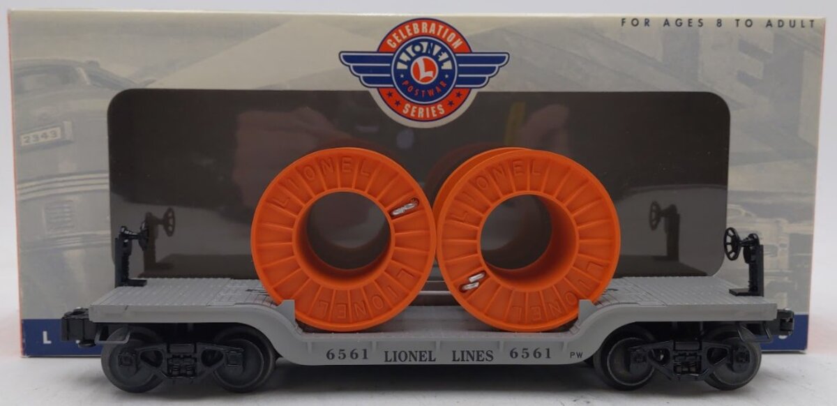 Lionel 6-26046 O Gauge PWC Flatcar #6561 with Cable Reels EX/Box