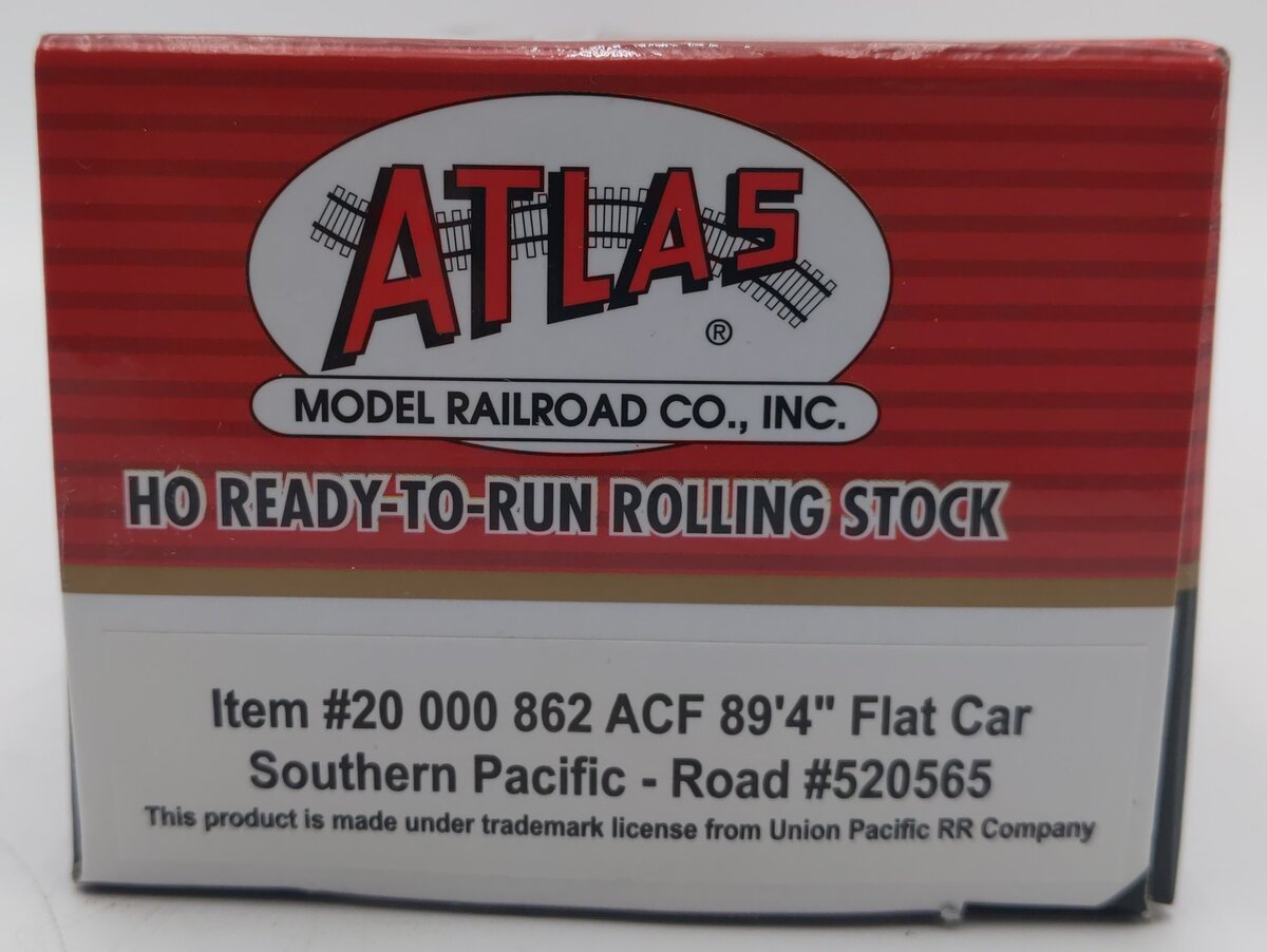 Atlas 20000862 HO Southern Pacific (SP) ACF 89'4" Flat Car w/Hitches #520565