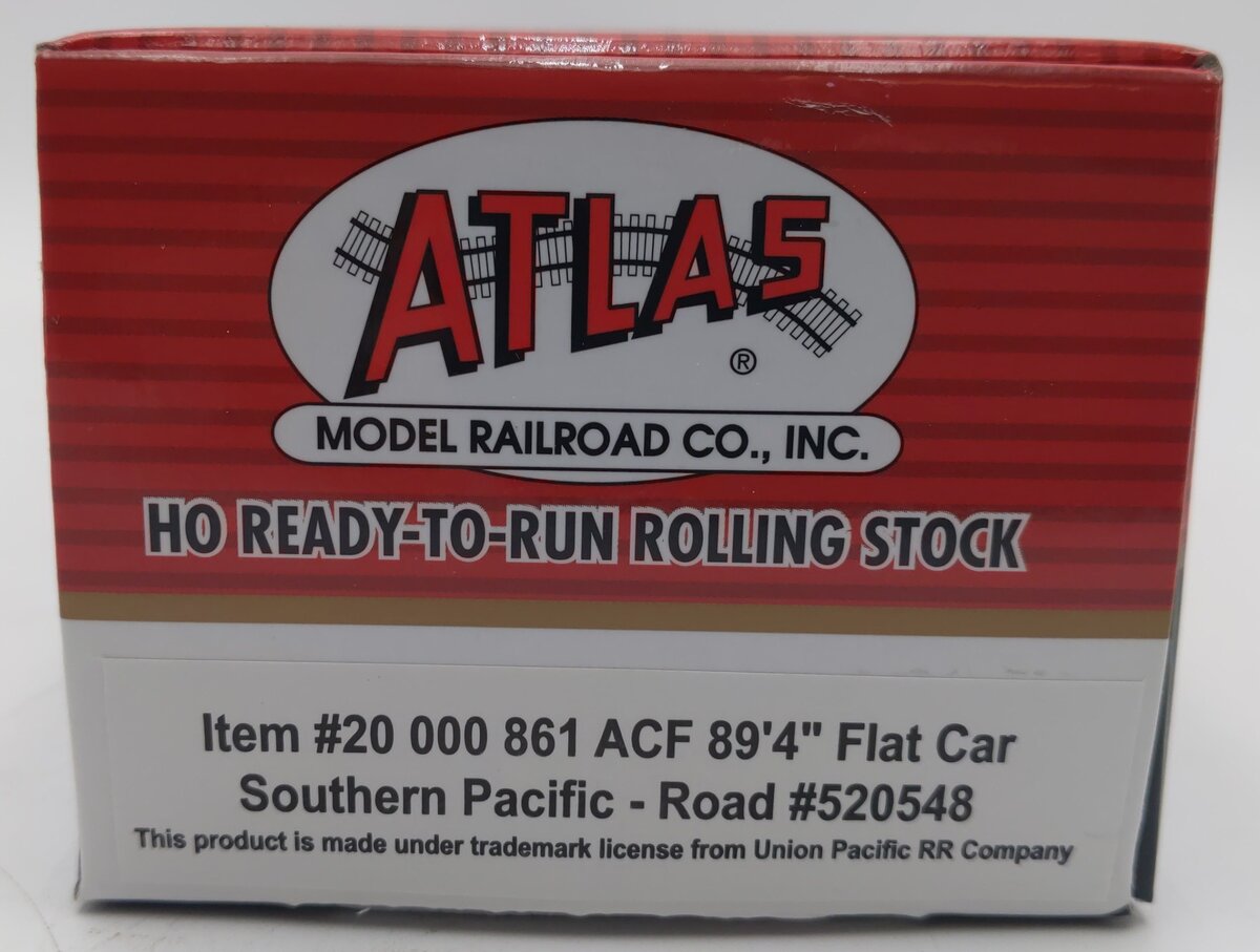 Atlas 20000861 HO Southern Pacific (SP) ACF 89'4" Flat Car w/Hitches #520548