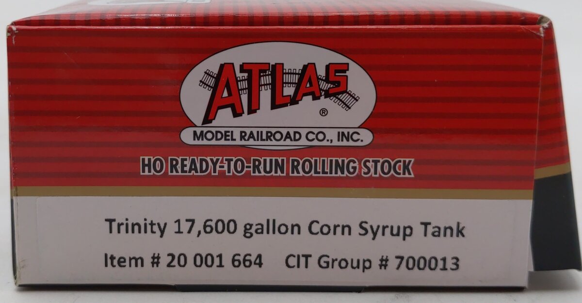 Atlas 20001664 HO Scale Cit Group 17K Gallon Corn Syrup Tank #700013