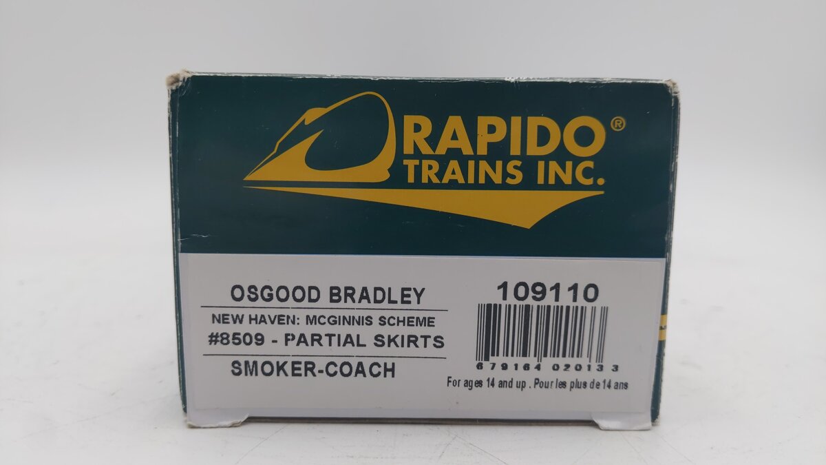 Rapido Trains 109110 HO New Haven 10-Window Smoker Coach #8509