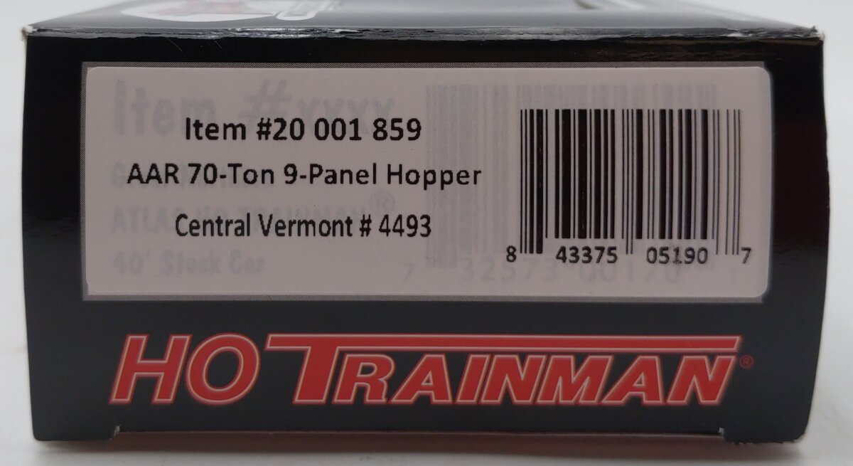 Atlas 20001859 HO Scale Central Vermont AAR 70 Ton 9 Panel Hopper #4493