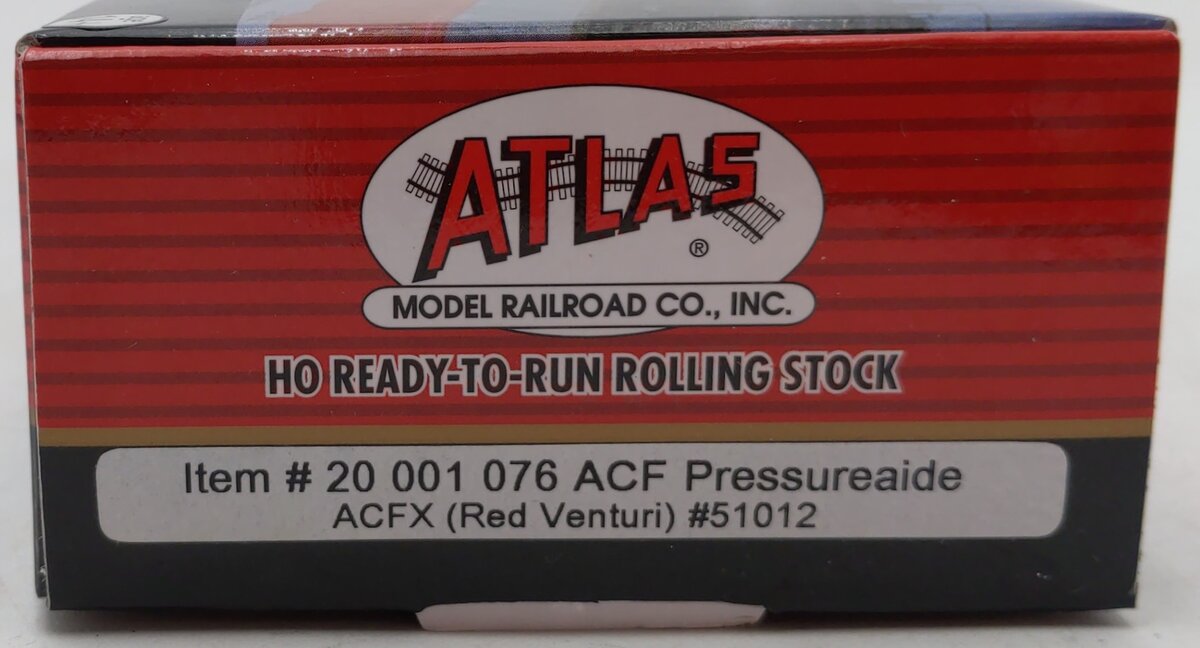 Atlas 20001076 HO Red Venturi ACF 4-Bay Centerflow Covered Hopper #51012