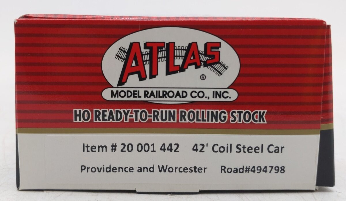 Atlas 20001442 HO Scale Providence & Worcester 40' Coil Steel Car #494798 MT/Box
