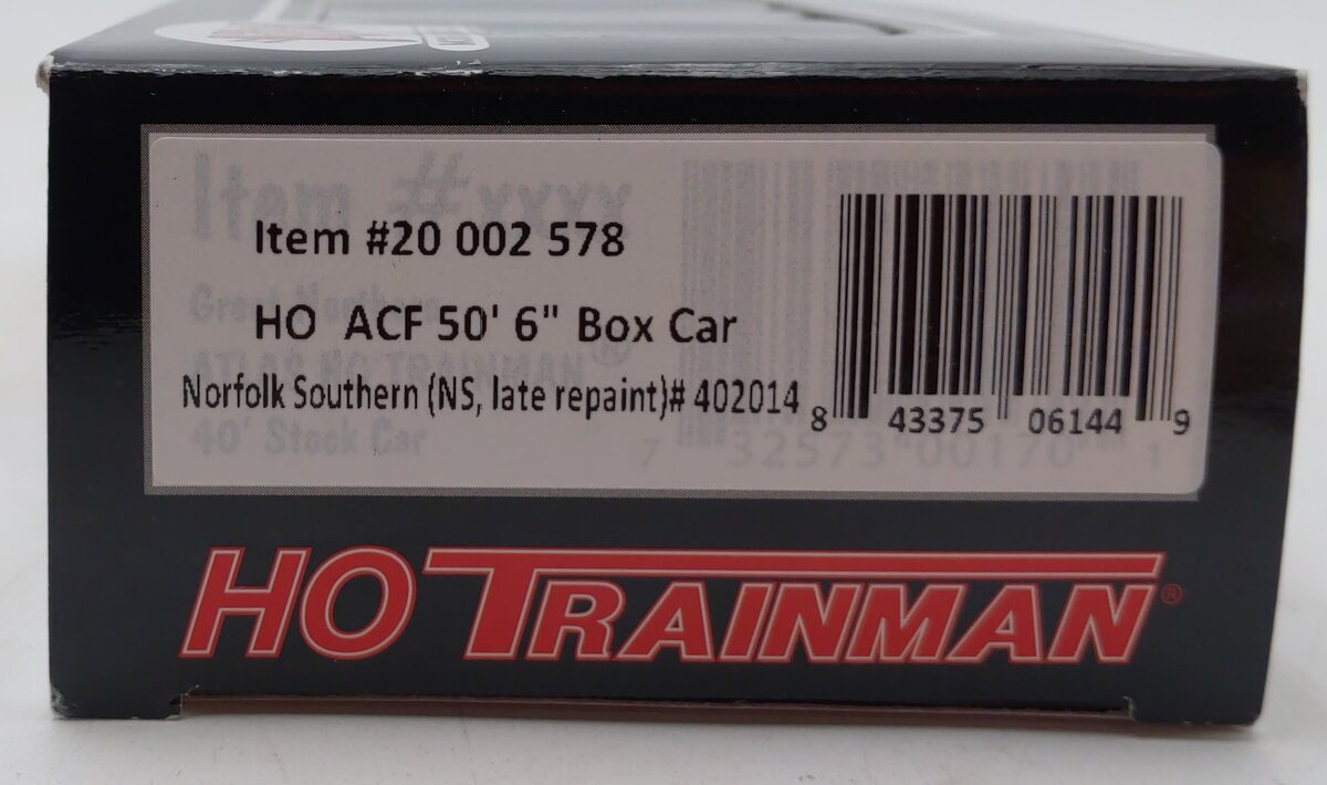 Atlas 20002578 HO Scale Norfolk Southern Trainman 50'6" ACF Box #402014