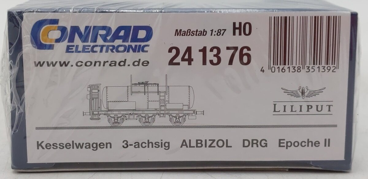 Conrad 241376 HO Scale Berlin Railway Albizol Tank Car #591788 MT/Box