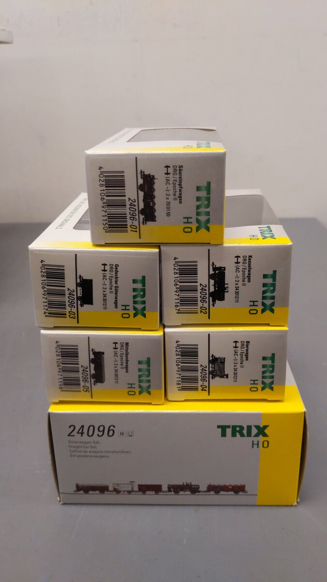 Trix 24096 HO German Imperial Railway (DR/GDR) Freight Car (Set of 5) EX/Box