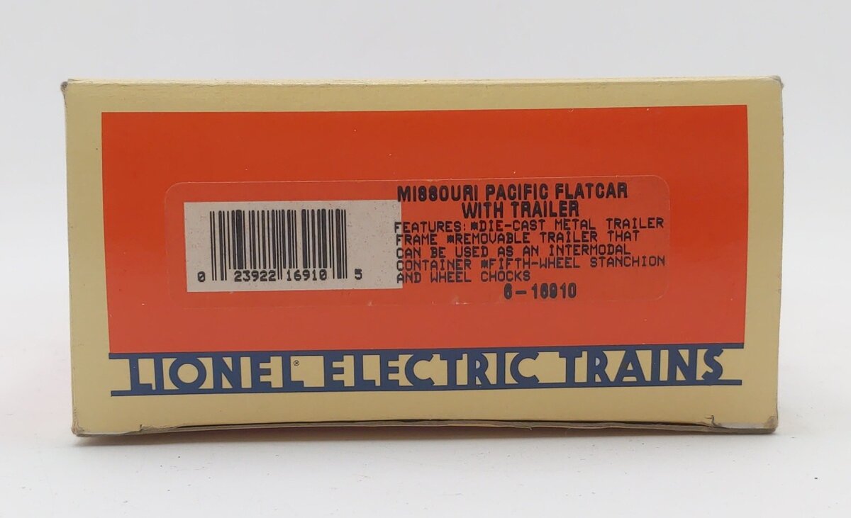 Lionel 6-16910 O Gauge Missouri Pacific Flatcar with Trailer VG/Box