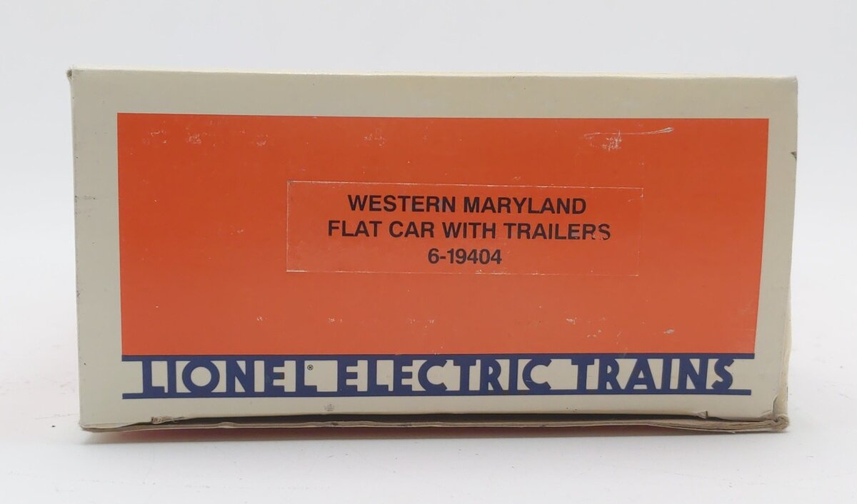Lionel 6-19404 O Gauge Western Maryland Flatcar with Trailers #19404 EX/Box