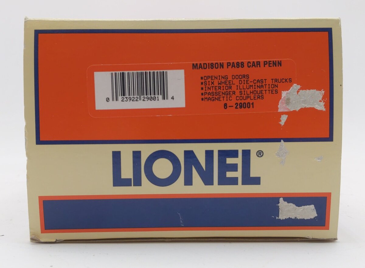 Lionel 6-29001 O Gauge PRR "Villa Royal" Madison Coach #2621 EX/Box