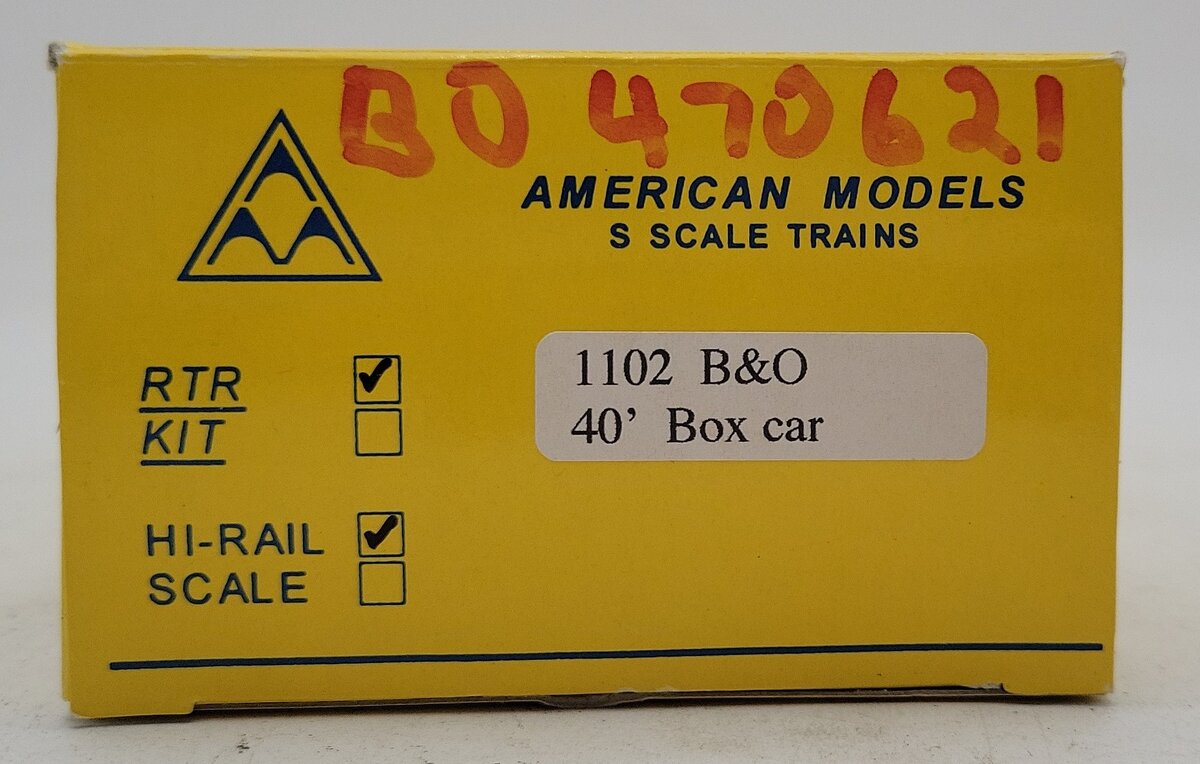 American Models 1102 S Baltimore & Ohio 40' Boxcar #470621 LN/Box