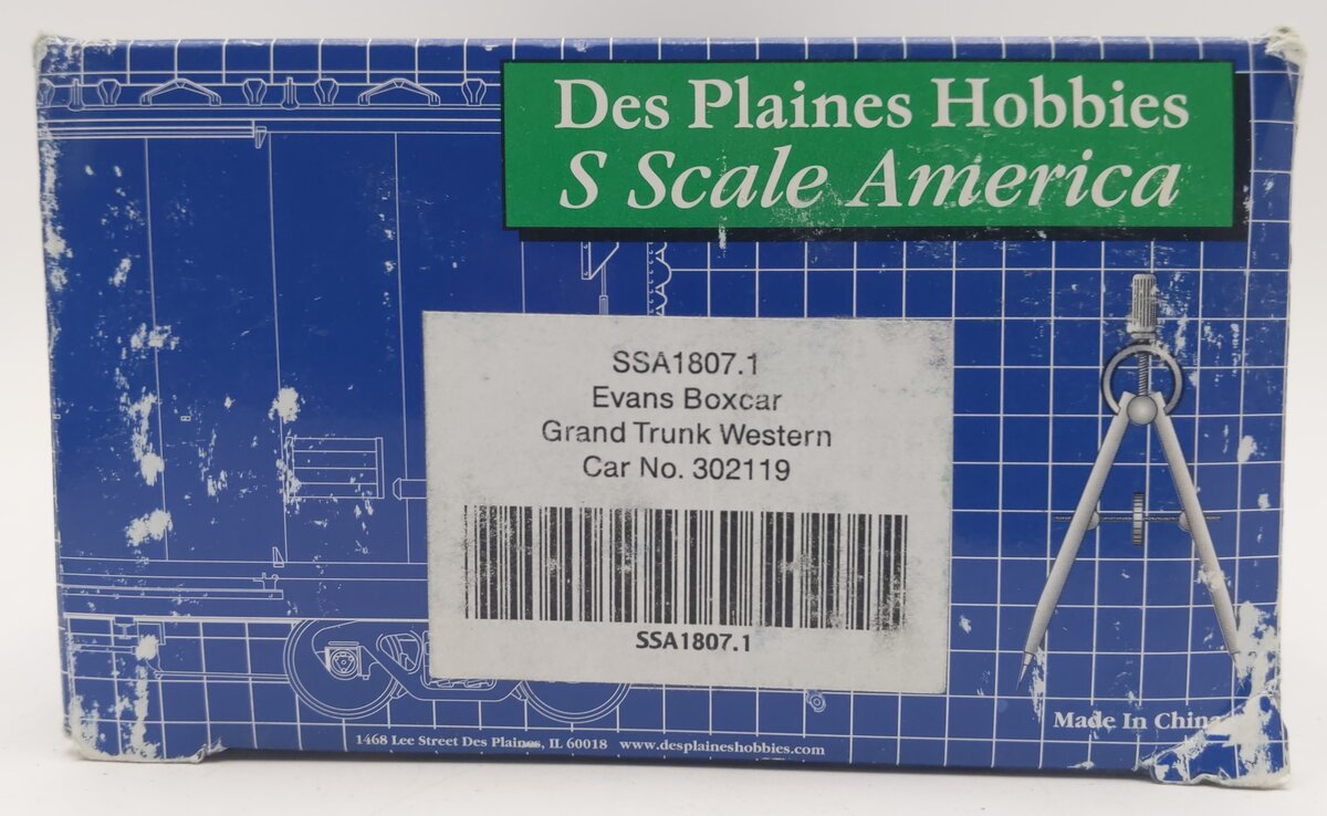 Des Plaines Hobbies 1807.1 HO Grand Truck Western Evans Boxcar #302119 EX/Box