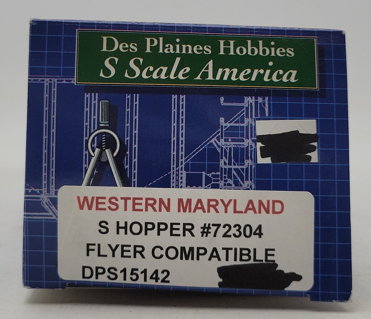 Des Plaines Hobbies 15142 S Scale Western Maryland 3-Bay Hopper #72304 LN/Box