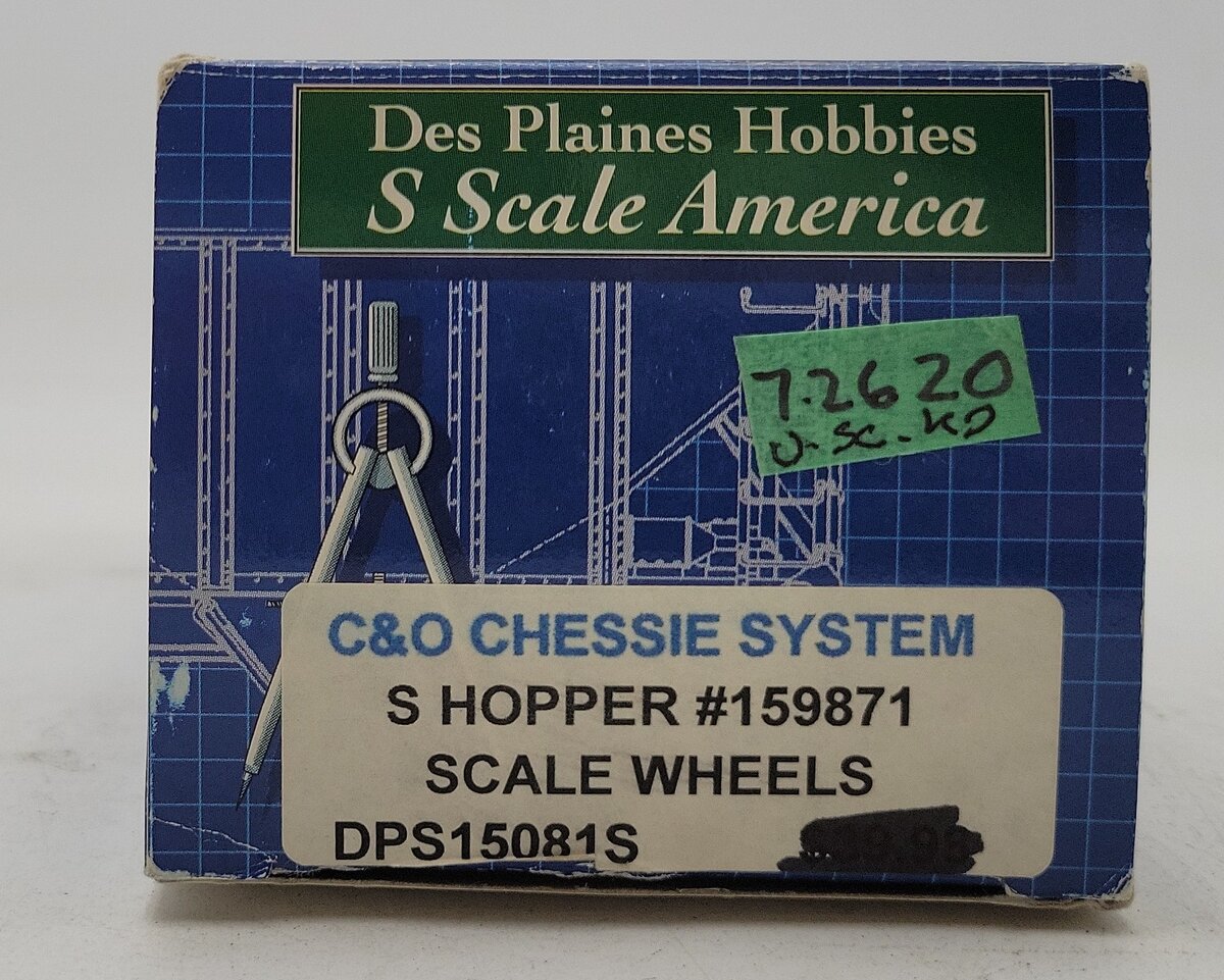 Des Plaines Hobbies 15081 "S" Scale C & O Chessie System 3-Bay Hopper #158971 LN/Box