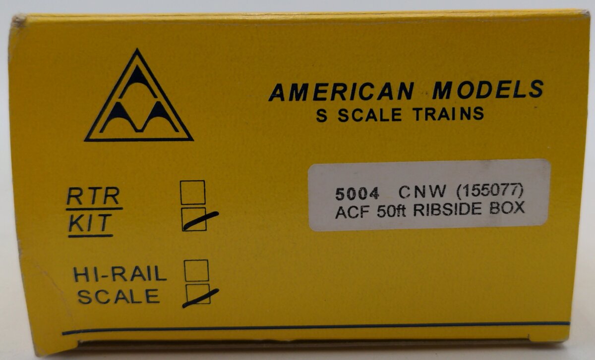 American Models 5004 S Chicago & Northwestern ACF 50' Boxcar #155077 - Hi-Rail EX/Box