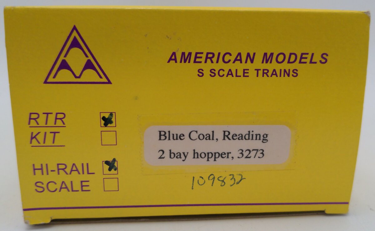 American Models 3273 S Reading Blue Coal 2-Bay Hopper #109832 EX/Box