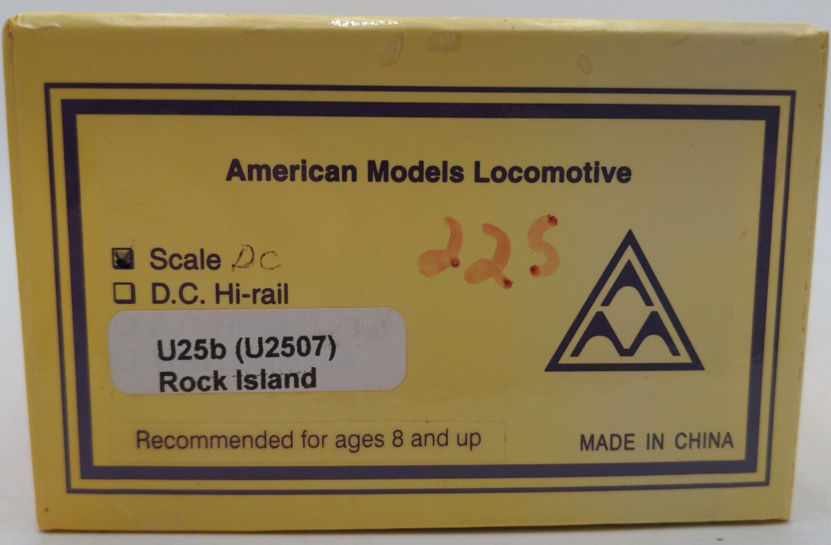 American Models U2507 Rock Island U25B Diesel Locomotive #225 (Scale Wheels) EX/Box