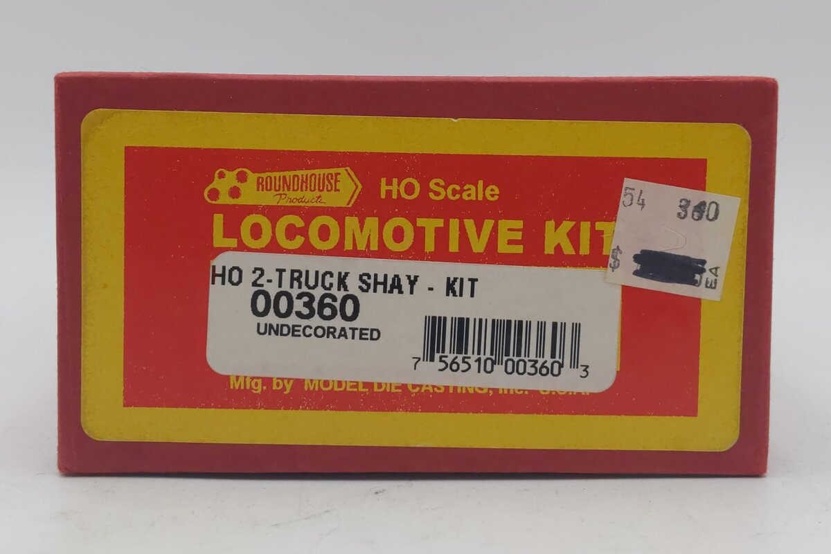 Roundhouse 360 HO Undecorated 2-Truck Shay Kit LN/Box